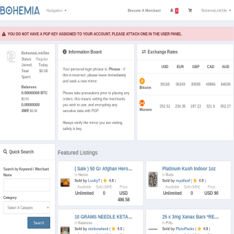 Vista previa de la interfaz de Bohemia Market para 2025
